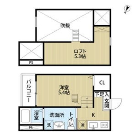 道徳駅 徒歩9分 1階の物件間取画像